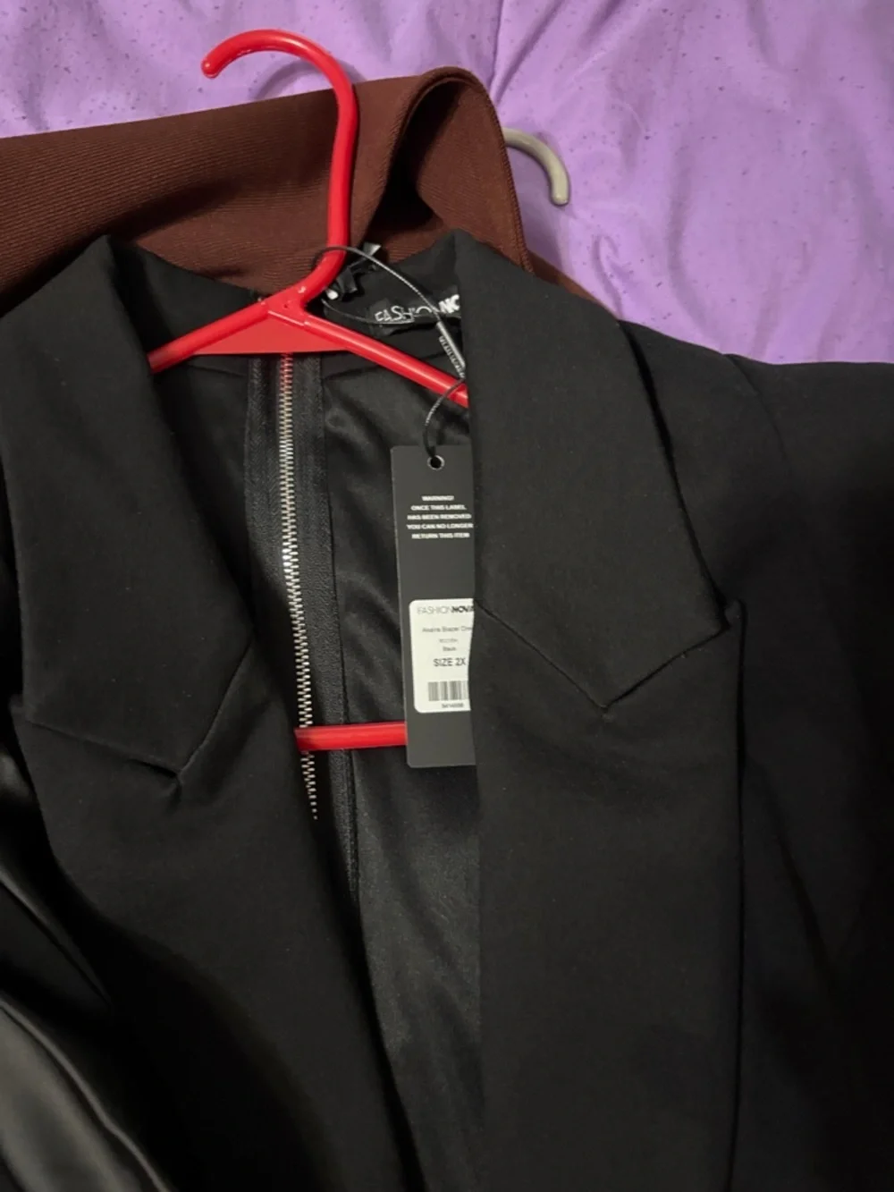 Akaria Black Satin Wrap Blazer Dress - Picture 5 of 5